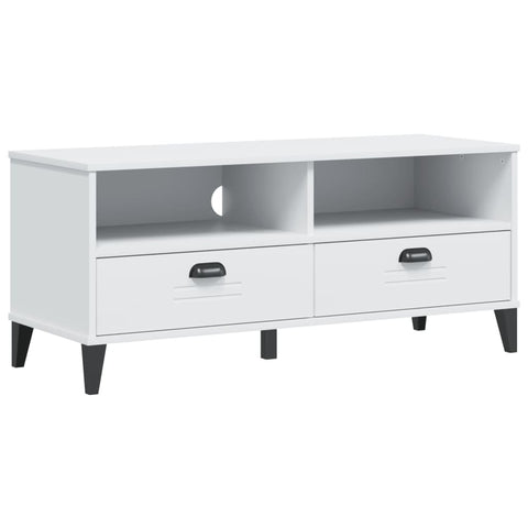 vidaXL TV Stand, Entertainment Center with Drawers, Storage Media Console Furniture for Living Room, Industrial Style, White Engineered Wood