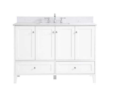 Elegant Decor Sommerville 48" MDF Single Bathroom Vanity with Backsplash - White