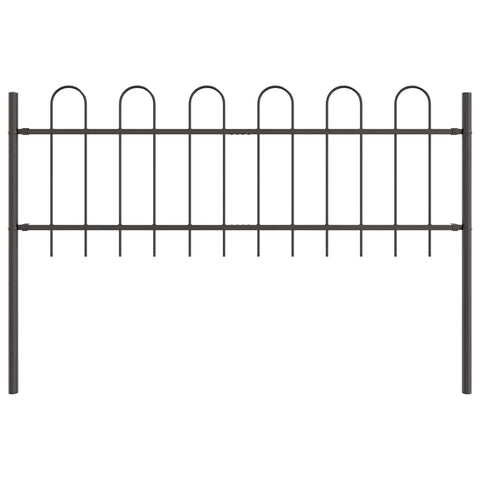 vidaXL Modern Steel Garden Fence Grey 5.6 X 2.0 ft Durable Weather Resistant Rust Proof Outdoor Barrier Security for Gardens Metal Corrosion Fencing Panels