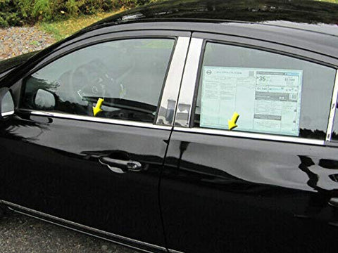 QAA is Compatible with 2012-2019 Nissan Versa 4 Piece Stainless Window Sill Trim Set WS12530