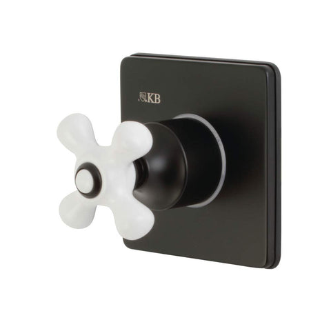 Kingston Brass KS3040PX Three-Way Diverter Valve with Trim Kit, Matte Black