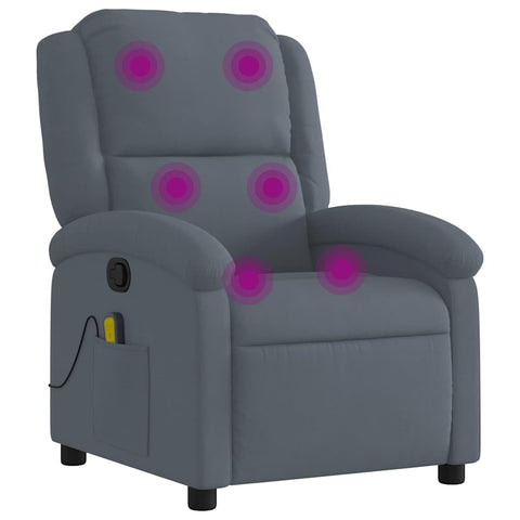 vidaXL Massage Recliner Chair, Adjustable Reclining Armchair for Elderly, Wingback Recliner for Home Theater Cinema, Modern Style, Dark Gray Velvet