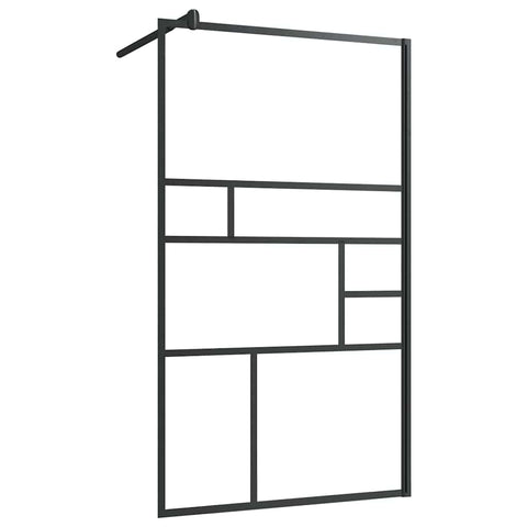 vidaXL Walk-in Shower Wall with Clear ESG Glass, Shower Enclosure for Walk-in Bathroom, Walk-in Shower Screen, Shower Wall Panel, 35.4"x76.8" Black