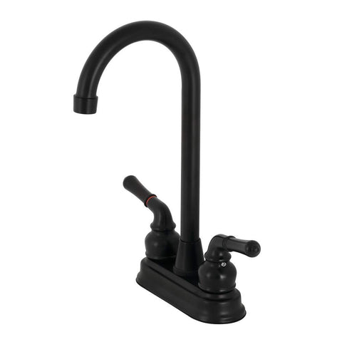 Kingston Brass KB490 Magellan Two-Handle 2-Hole Deck Mount Bar Faucet in Matte Black
