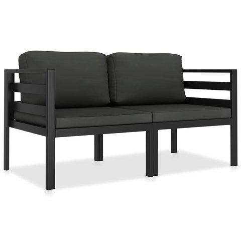 vidaXL Patio Furniture Set 2 Piece, Patio Conversation Set with Cushions, Outdoor Sectional Sofa for Garden Backyard Balcony, Aluminum Anthracite