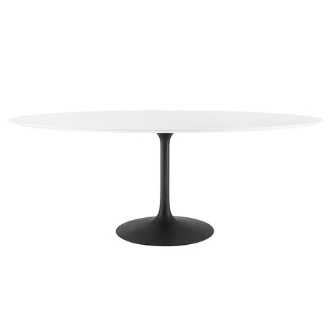 Lippa 78 Oval Wood Dining Table - Black White
