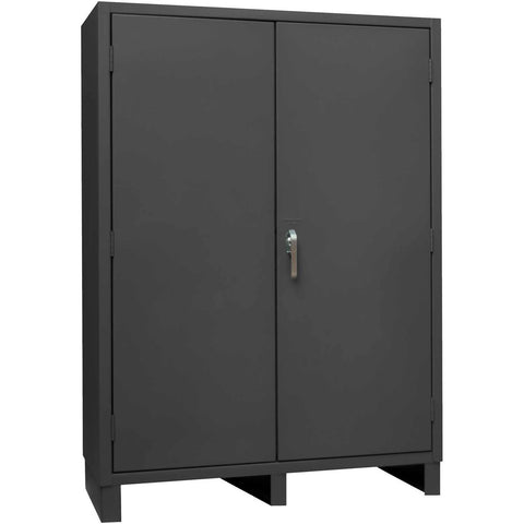 Durham 14 Gauge Steel Empty Cabinet with Flush Door, SSC-602484-BDLP-95, 24" Length x 60" Width x 84" Height, Gray Powder Coat Finish