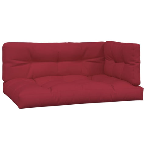 vidaXL Comfortable Fabric Pallet Cushions 3 pcs - Outdoor Seating Pads in Striking Wine Red Color, Fabric Upholstery, 47.2 x 31.5 x 4.7 Inches