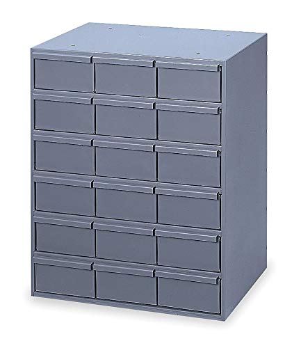18 Drawers (Vertical) 11-5/8 Inch Deep Steel Construction For Small Part Storage Gray