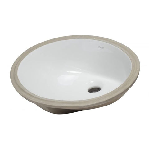 EAGO BC224 Ceramic 18"x15" Undermount Oval Bathroom Sink, White