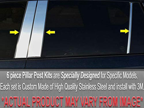 QAA is Compatible with 2004-2008 Pontiac Grand Prix 6 Piece Stainless Pillar Post Trim PP44281