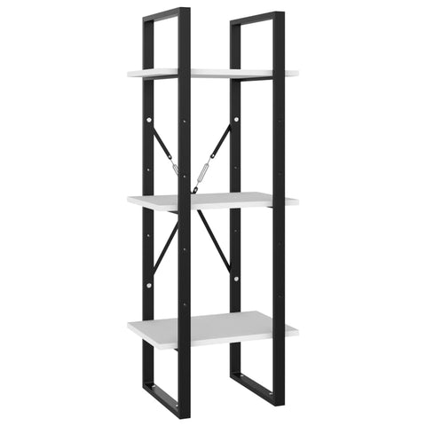 vidaXL Bookshelf, 3-Tier Book Cabinet Open Bookcase, Wall Bookshelf for Living Room, Freestanding Shelving Unit, Modern Style, White Engineered Wood