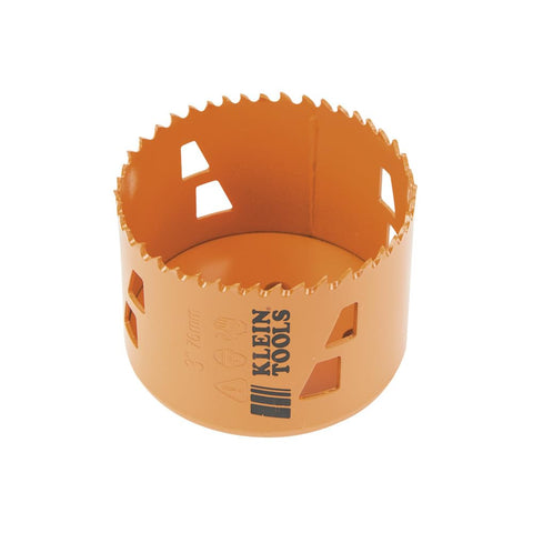 Klein Tools 31948 3-Inch Bi-Metal Hole Saw for Steel Cutting, Heavy-Duty Hole Saw with Multiple Leverage, Cuts Iron, Aluminum, Wood, Plastic
