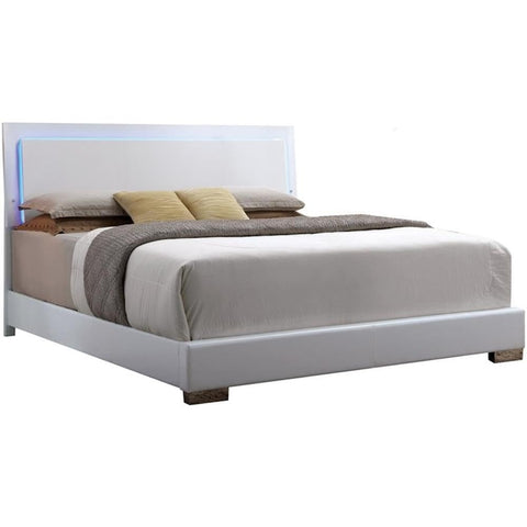 Acme Lorimar King Bed with LED in White