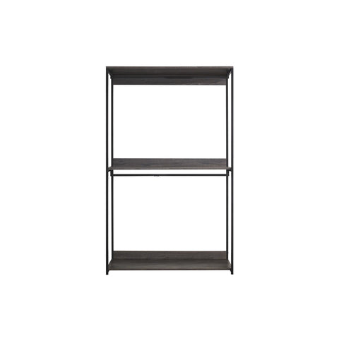 Klair Living Monica 47.2" Wood Walk-in Closet Organizer with Shelf - Rustic Gray