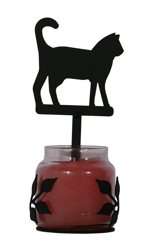Village Wrought Iron Pet Cat Large Jar Sconce