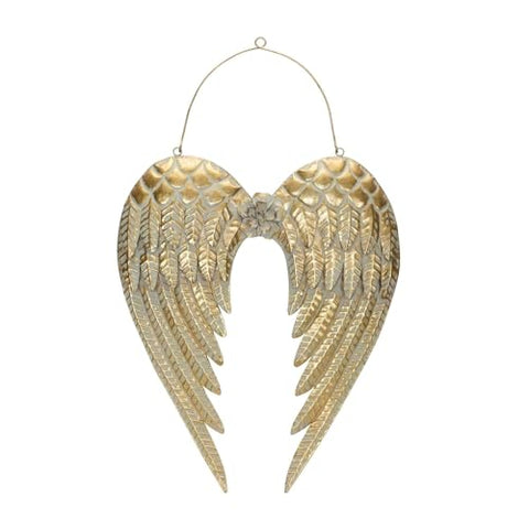 Melrose International Brushed Metal Angel Wings Ornament 30" H