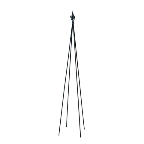 Achla Designs FT-21 Fleur-de-lis, 78-Inch Wrought Iron Garden Stake Trellis, Large, Black