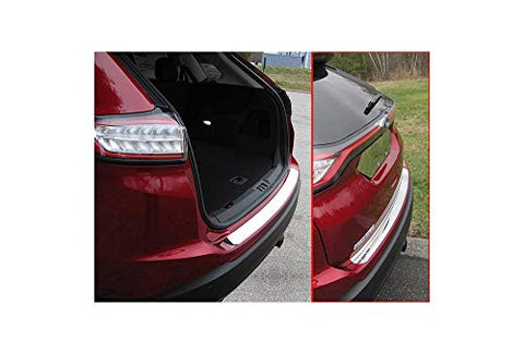 QAA Is Compatible With 2015-2018 Ford Edge 1 Piece Stainless Rear Bumper Trim Accent RB55610
