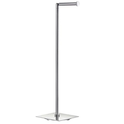 SMEDBO Toilet Paper Holder with Spare Roll - Bathroom Tissue Roll Holder - Modern Design Silver/Square-Base