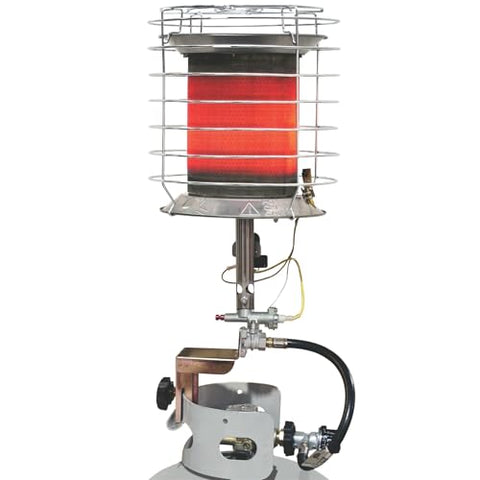 Dura Heat TT-360 Propane(LP) 360 Degree Tank Top Heater, Length: 8.9in, Width: 8.9in, Height: 20.24in,Silver