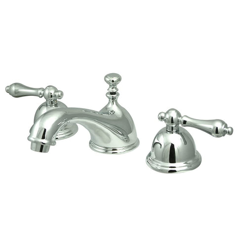 Kingston Brass KS3961AL Restoration Widespread Lavatory Faucet with Metal lever handle, Polished Chrome