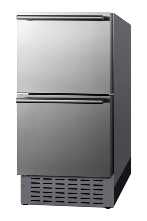 Summit 18” Two Drawer Refrigerator, 3.4 cu.ft. Capacity, Stainless Steel, Panel Ready Capable*- ADRD18H34 (*Panels not included)