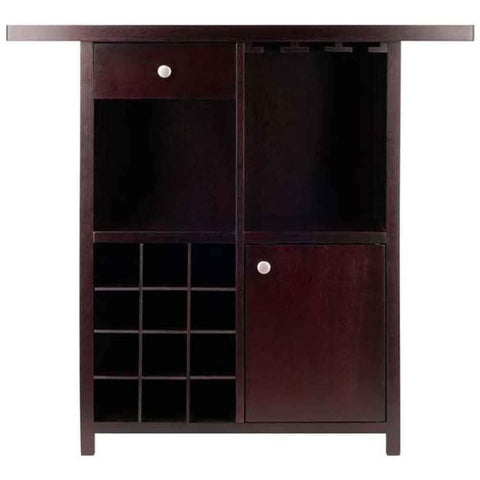 Oakestry Wine bar Cabinet Wine bar Cabinet with Storage Home Source bar Cabinet with Wine Rack and Glass Doors Espresso Wine bar Cabinet