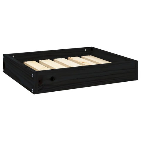 vidaXL Dog Bed, Dog Sofa Bed with Wooden Frame, Rectangular Modern Dog Couch Pet Bed, Puppy Bed Dog Chair Seat for Pet, Black Solid Wood Pine