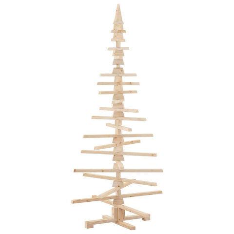 vidaxl wooden christmas tree - solid pine - rustic charm - space-saving design - 90x90x180cm - suitable indoor/outdoor decor for festivals