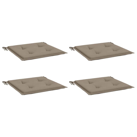 vidaXL 100% Polyester Oxford Fabric Garden Chair Cushions in Taupe Color, 19.7"x19.7"x1.2" Seat Cushion Set with Foam Fiber Filling for Outdoor Living Space