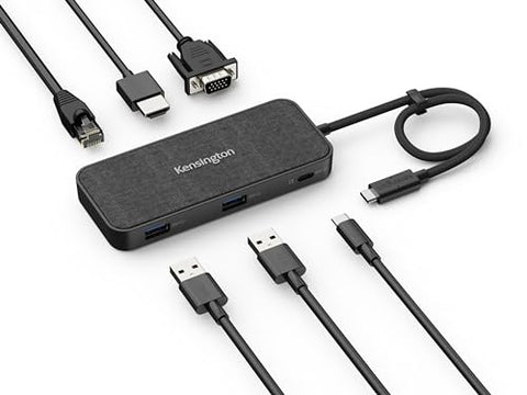 Kensington SD4880P USB-C 4k Quad Monitor Docking Station, 6 x USB-A & 4 x USB-C, 2Gbps Ethernet, 100W PD, Audio Jack, 2xDisplayPort, 2xHDMI, SD Card Reader, for Windows Laptops (K34113NA)