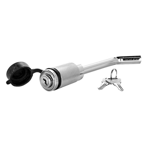 Eaz-Lift Heavy Duty Trailer Locking Hitch Pin, ½ with Weather Resistant Cap - Locks Your RV, Camper or Trailer Hitch to Prevent Theft |Compatible with Class III & II Hitches| Zinc Plated - (48477)