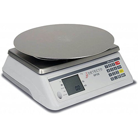 Rotating Platter Scale, 13" Round Platter, 30 lb x 0.1 oz / 15 kg x 5 g