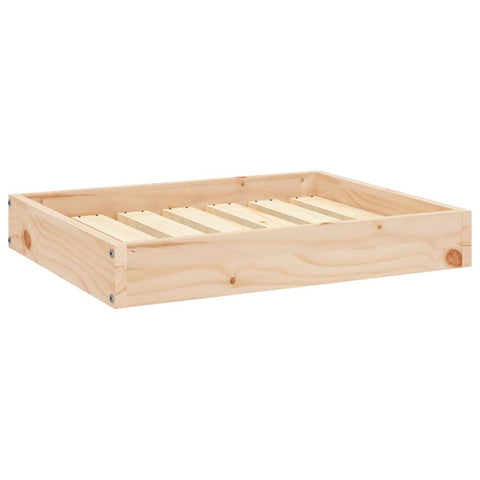 vidaXL Dog Bed - Solid Untreated Pinewood Frame, Minimalist Design, Spacious and Comfortable, Sturdy Structure, Easy Assembly, Brown - 24.2" x 19.3" x 3.5"