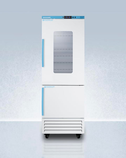 ACCUCOLD 15.54 cu.ft. Medical Refrigerator/Freezer Combination unit, 28” Wide Vaccine Refrigerator/Freezer, Glass Door- ARFG18PV