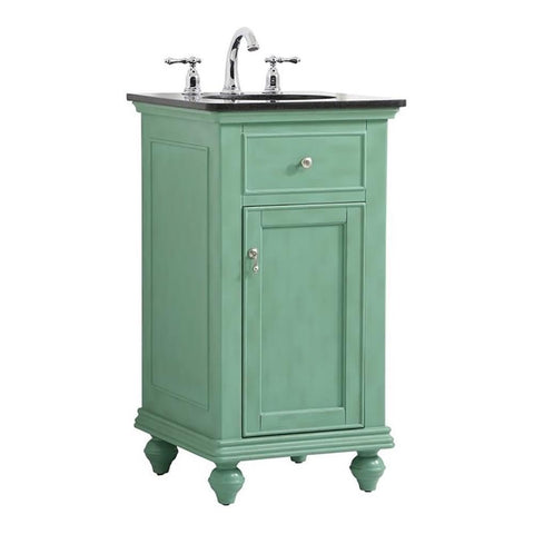Elegant Decor Otto 19" Contemporary Solid Wood Single Bathroom Vanity in Mint