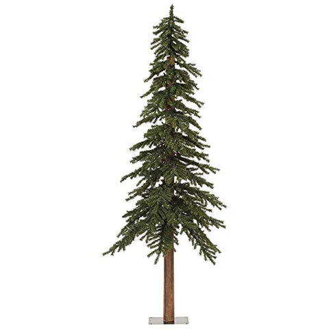Vickerman 7' Natural Alpine Artificial Christmas Tree, Unlit - Faux Christmas Tree - Seasonal Indoor Home Decor - Metal Stand Included- Featuring 921 PVC Tips