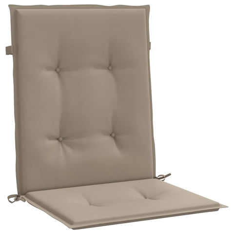 vidaXL Garden Lowback Chair Cushions in Taupe - Pack of 4, Oxford Fabric, Water-Resistant, Durable, Suitable for Outdoor/Indoor Use, Secure Non-Slip Design, Soft Foam Fiber Filling