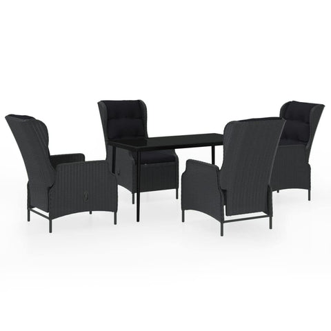 vidaXL Patio Dining Set 5 Piece, Outdoor Dining Set for 4, Table and Chair for Garden Backyard Balcony, Dining Chair Table, Dark Gray