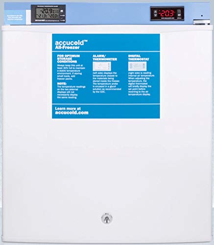 Summit Appliance FS24LPRO Accucold Compact All-Freezer, Factory-installed Probe Hole, Factory Installed Keyed Lock, 1.4 cu.ft Capacity, Manual Defrost, Magnetic Door Gasket, Removable Shelf