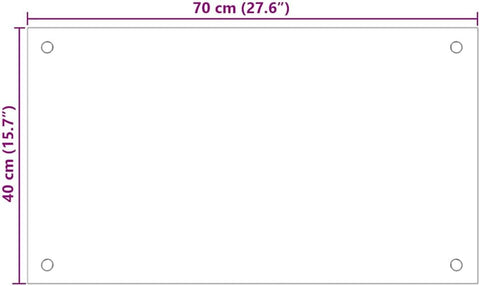 vidaXL Transparent Tempered Glass Kitchen Backsplash - Scratch-Resistant, Heat-Resistant, Easy to Install, Perfect for Modern Kitchen Decor, Dimension 27.6"x15.7"