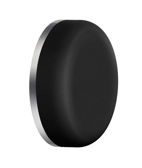 DOOR STOP FOR WALL IN BLACK RUBBER/BRUSHED SS