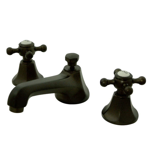 Kingston Brass KS4465BX Metropolitan Widespread Lavatory Faucet with Metal Cross Handle, Oil Rubbed Bronze,8-Inch Adjustable Center