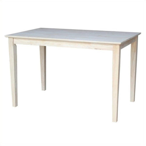 International Concepts Table Top Solid with Wood Standard Height Shaker Legs, 30 by 48-Inch, Unfinished