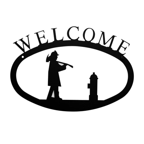 Village Wrought Iron Fireman Welcome Home Sign Small