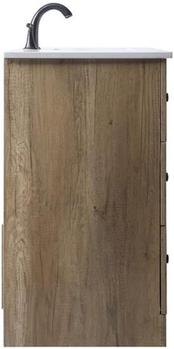 Elegant Lighting VF2860 Soma 60" Free Standing Single Basin Vanity Set with Cabinet and Marble Vanity Top - Natural Oak