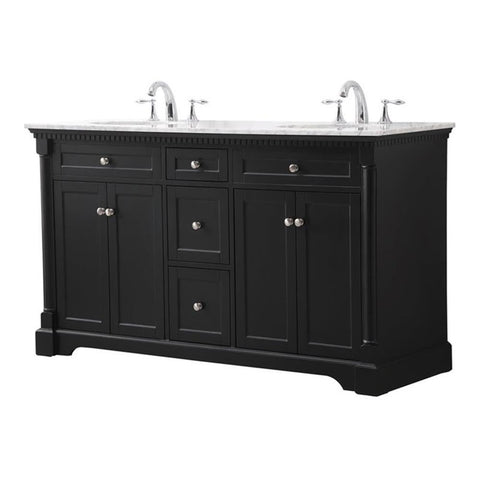 Elegant Decor Indoor Modern Under Sink Bathroom Fixtures Storage Organizer Cabinet Monroe 28 inch LED Double Ring Chandelier - Black