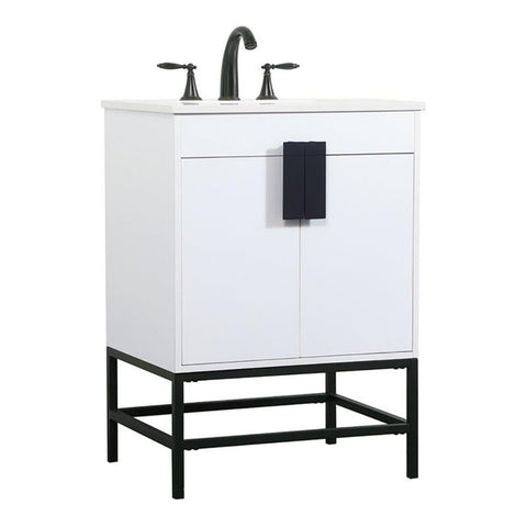 Elegant Decor Indoor Modern Under Sink Bathroom Fixtures Storage Organizer Cabinet 36 inch Single Bathroom Vanity - Blue