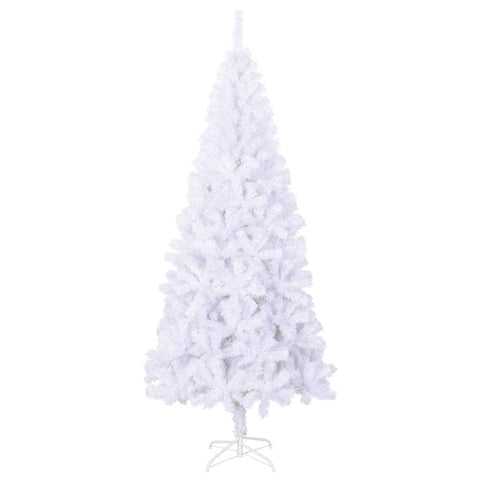 vidaXL Artificial Christmas Tree with Metal Stand, 6 ft Realistic White PVC, Durable & Economical Xmas Decor for Indoor/Outdoor, Easy-Assembly Holiday Decoration, Without Ornaments